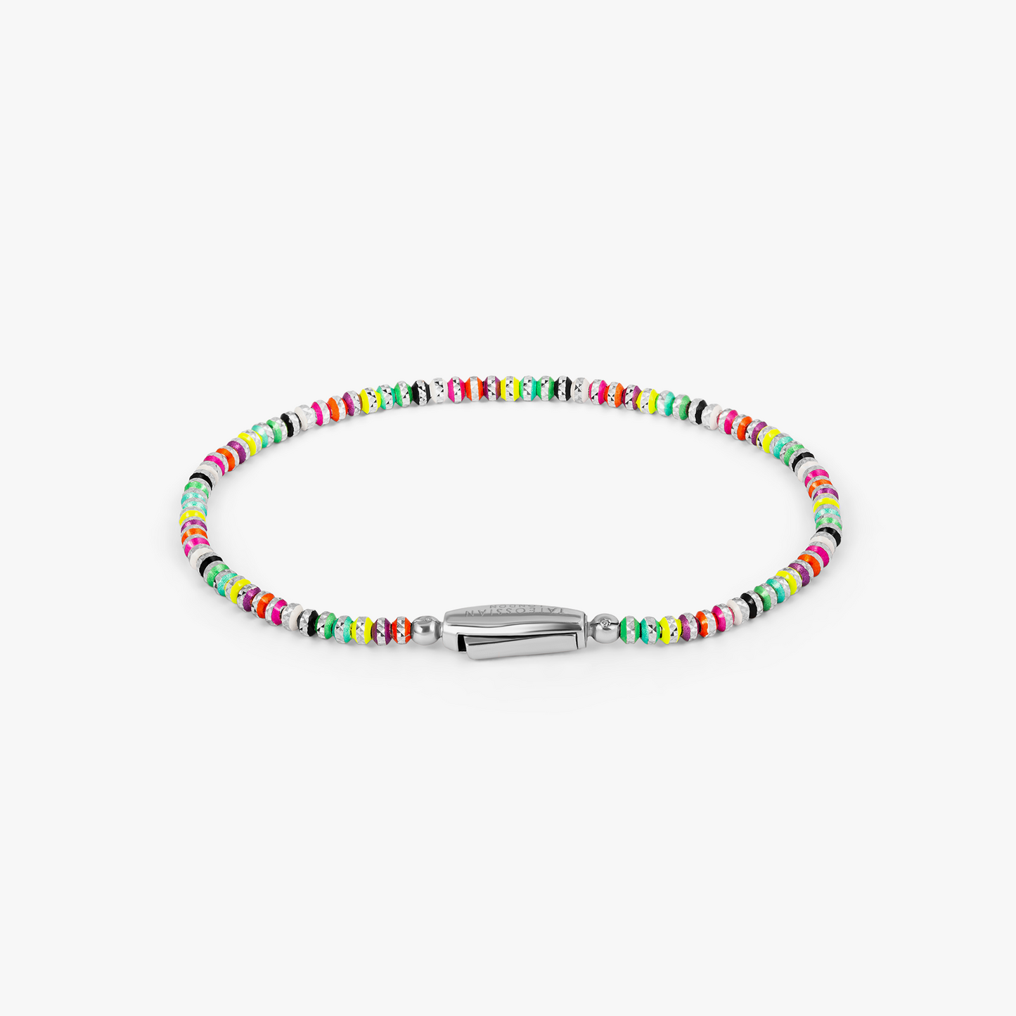 Prism Bracelet with Galvanic Plated Silver Beads in Multicolour