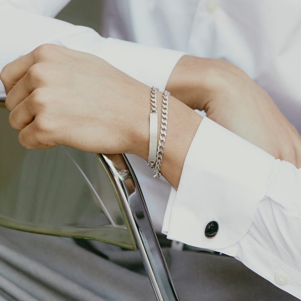 Black Tourmaline Cufflinks in Black Tourmaline and Rhodium Plated Sterling Silver