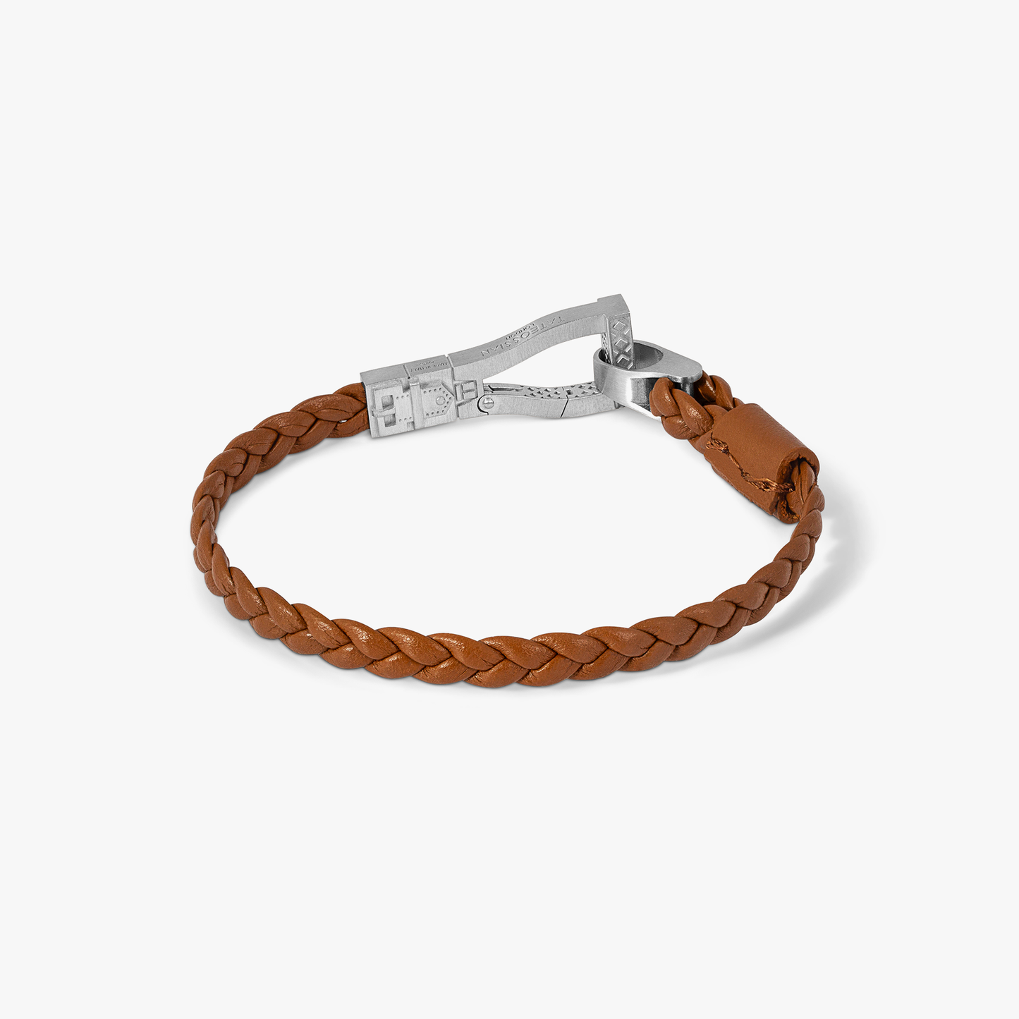 Ascot Bracelet In Rhodium & Brown Leather