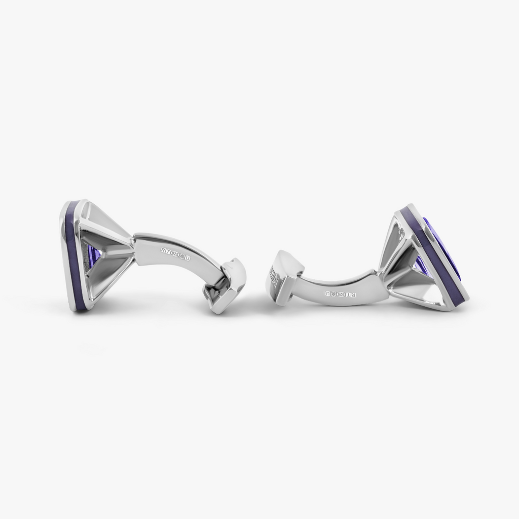 Pyramid Stone Cufflink with Amethyst & Purple Enamel (Limited Edition)
