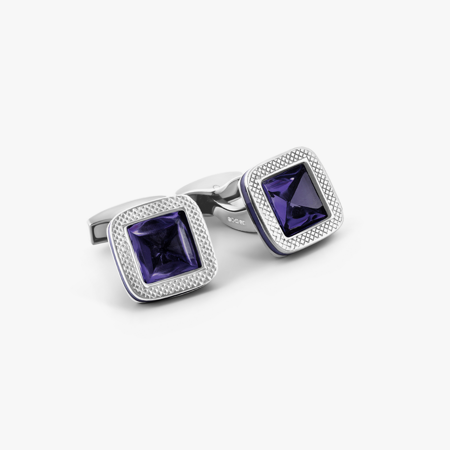 Pyramid Stone Cufflink with Amethyst & Purple Enamel (LIimited Edition)