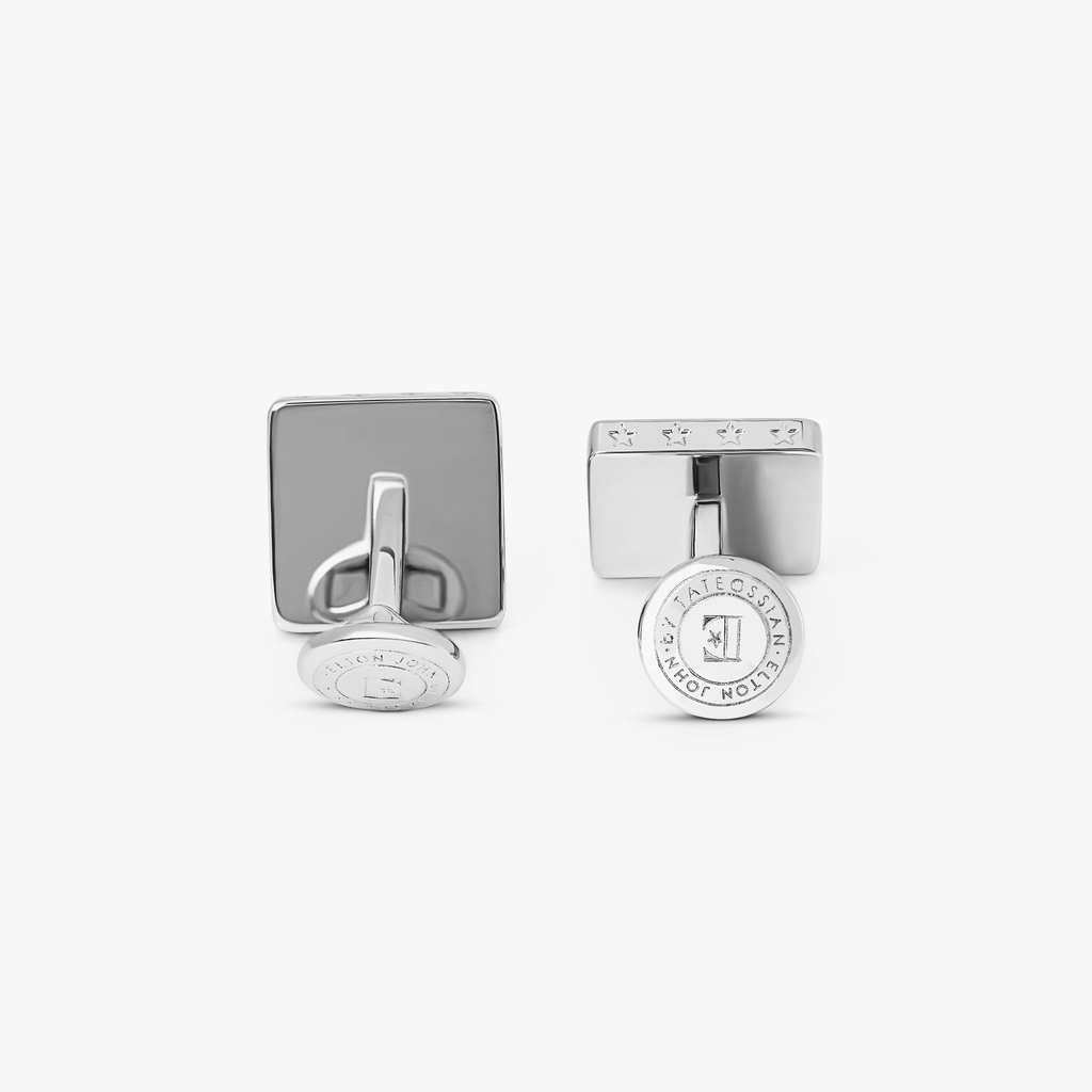 ELTON JOHN Signature "E" Logo cufflinks with Swarovski elements