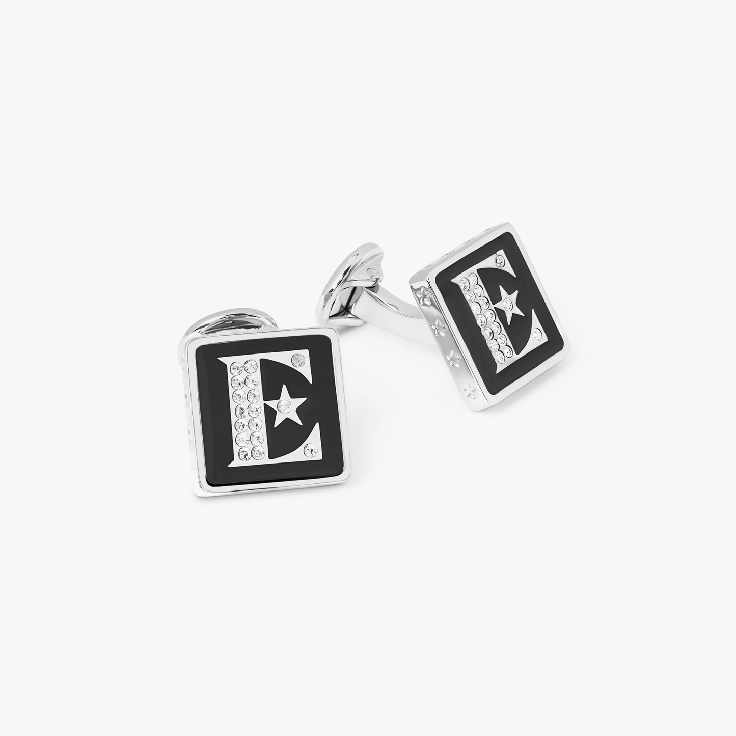 ELTON JOHN Signature "E" Logo cufflinks with Swarovski elements
