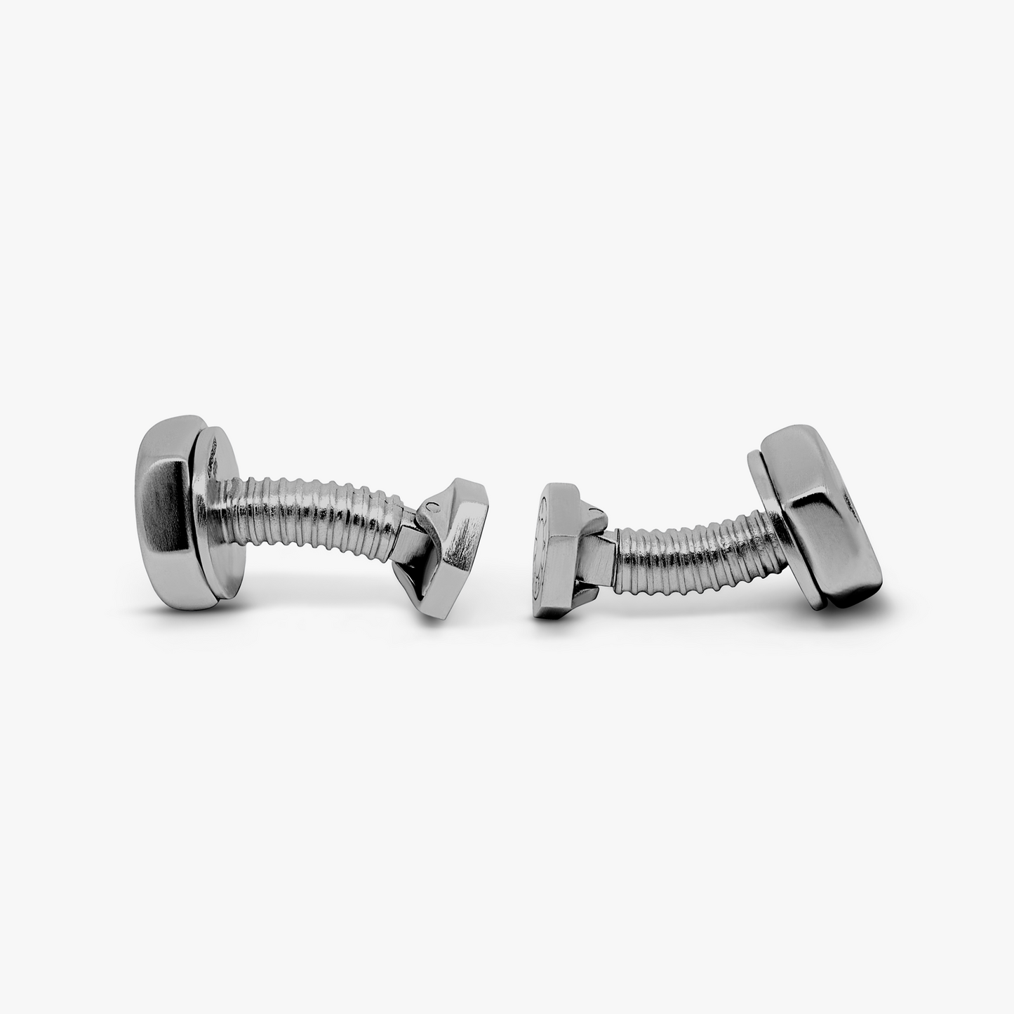 Hex Nut and Bolt cufflinks in Black Ruthenium Plated Sterling Silver