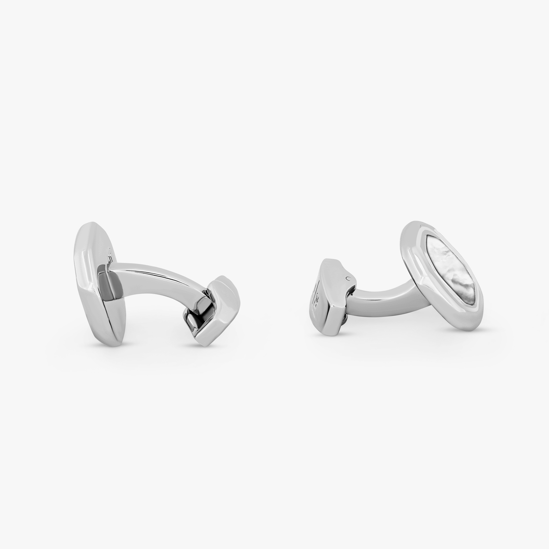 Octagon Semi-Precious Cufflinks in White Bronze & White Mother of Pearl