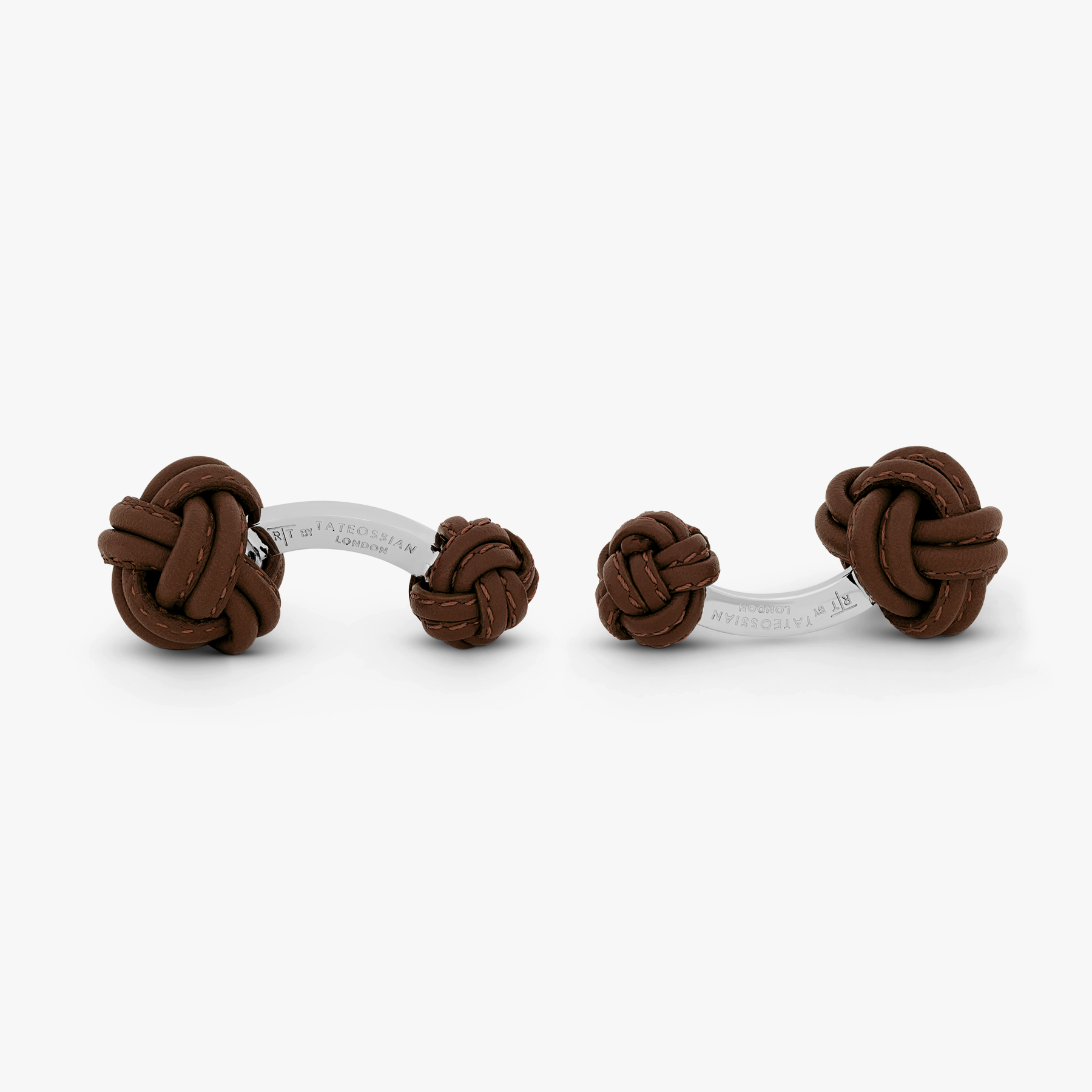 Nodo Pelle Cufflinks in Brown Leather