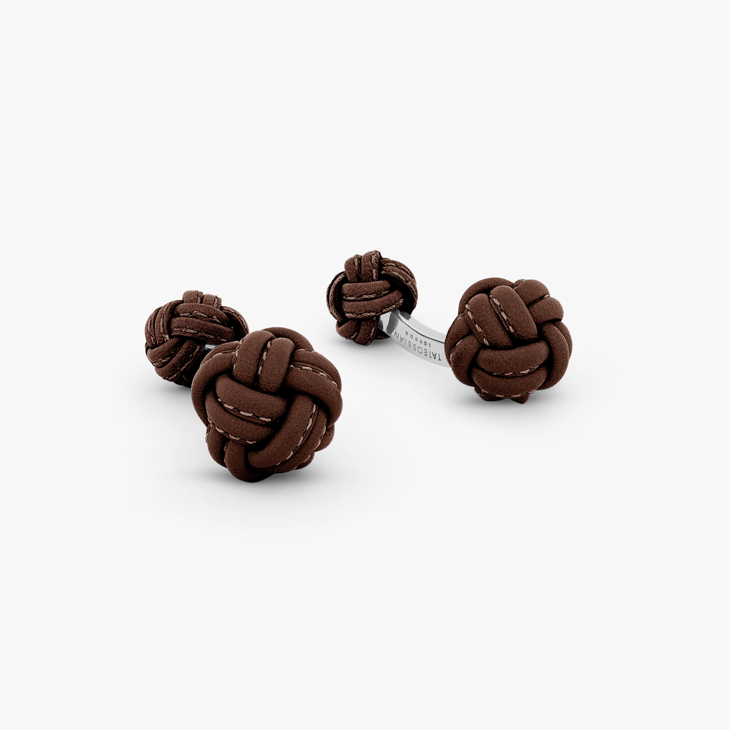 Nodo Pelle Cufflinks in Brown Leather