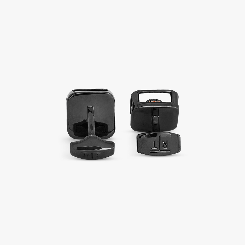 Pagoda Gear cufflinks with gunmetal finish