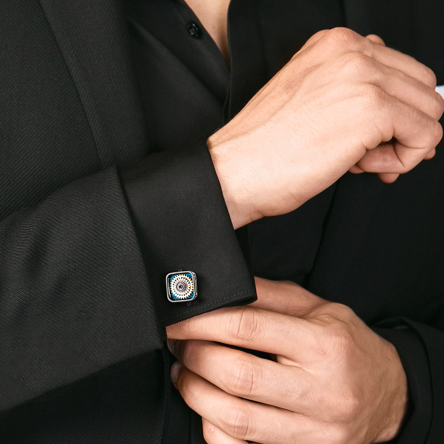 Pagoda Gear cufflinks with gunmetal finish