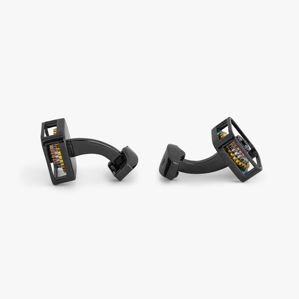 Pagoda Gear cufflinks with gunmetal finish