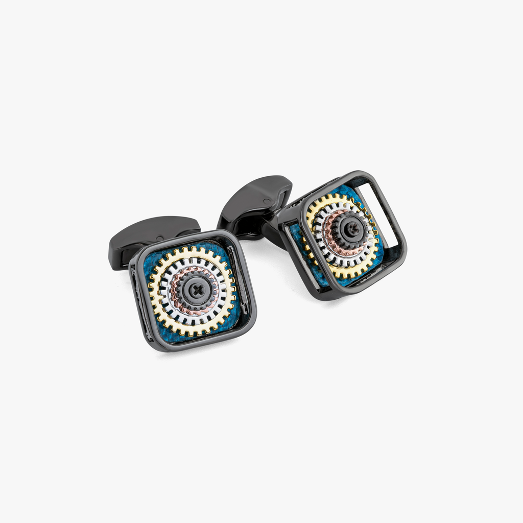 Pagoda Gear cufflinks with gunmetal finish