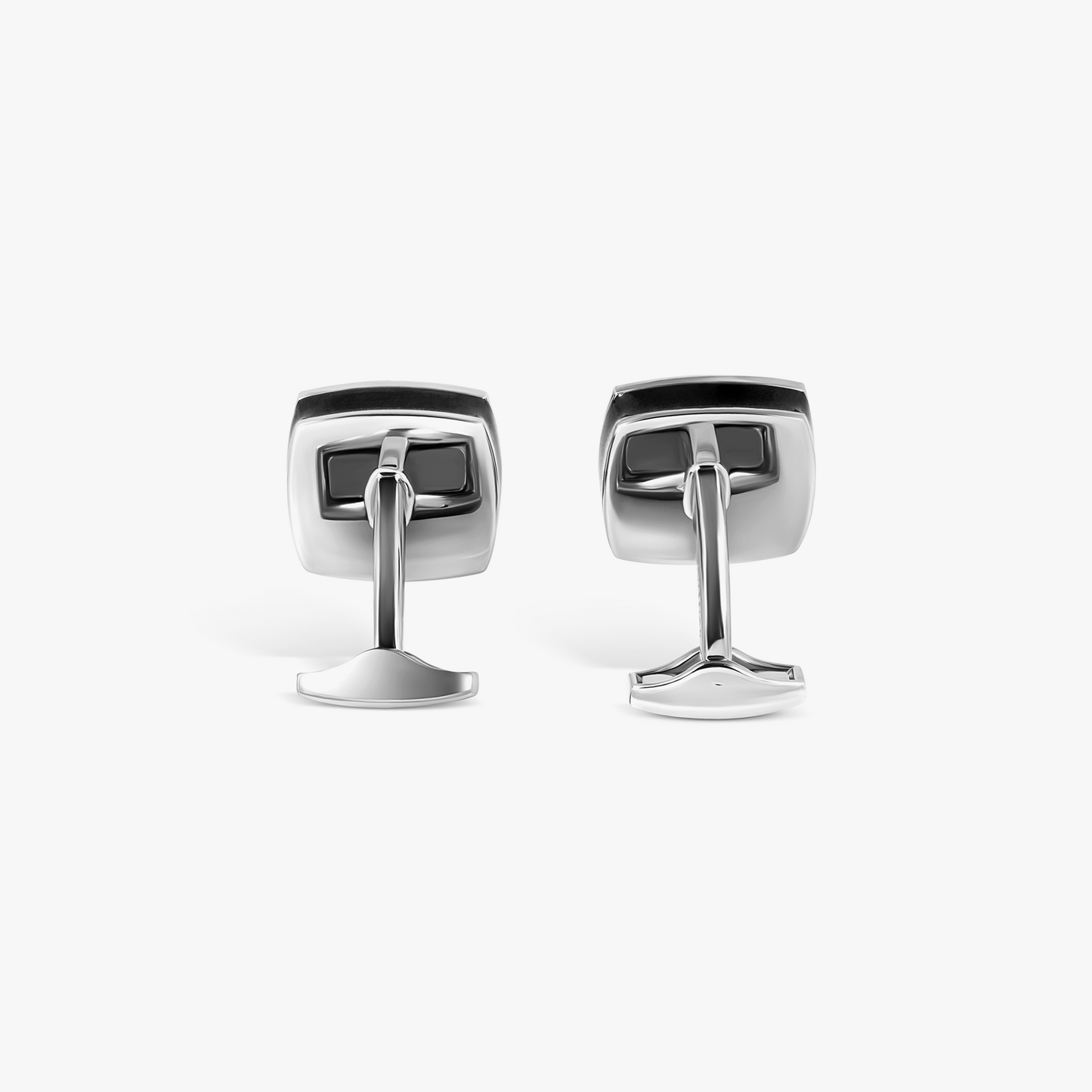 Sports Ice Cufflinks in Palladium & Black Enamel