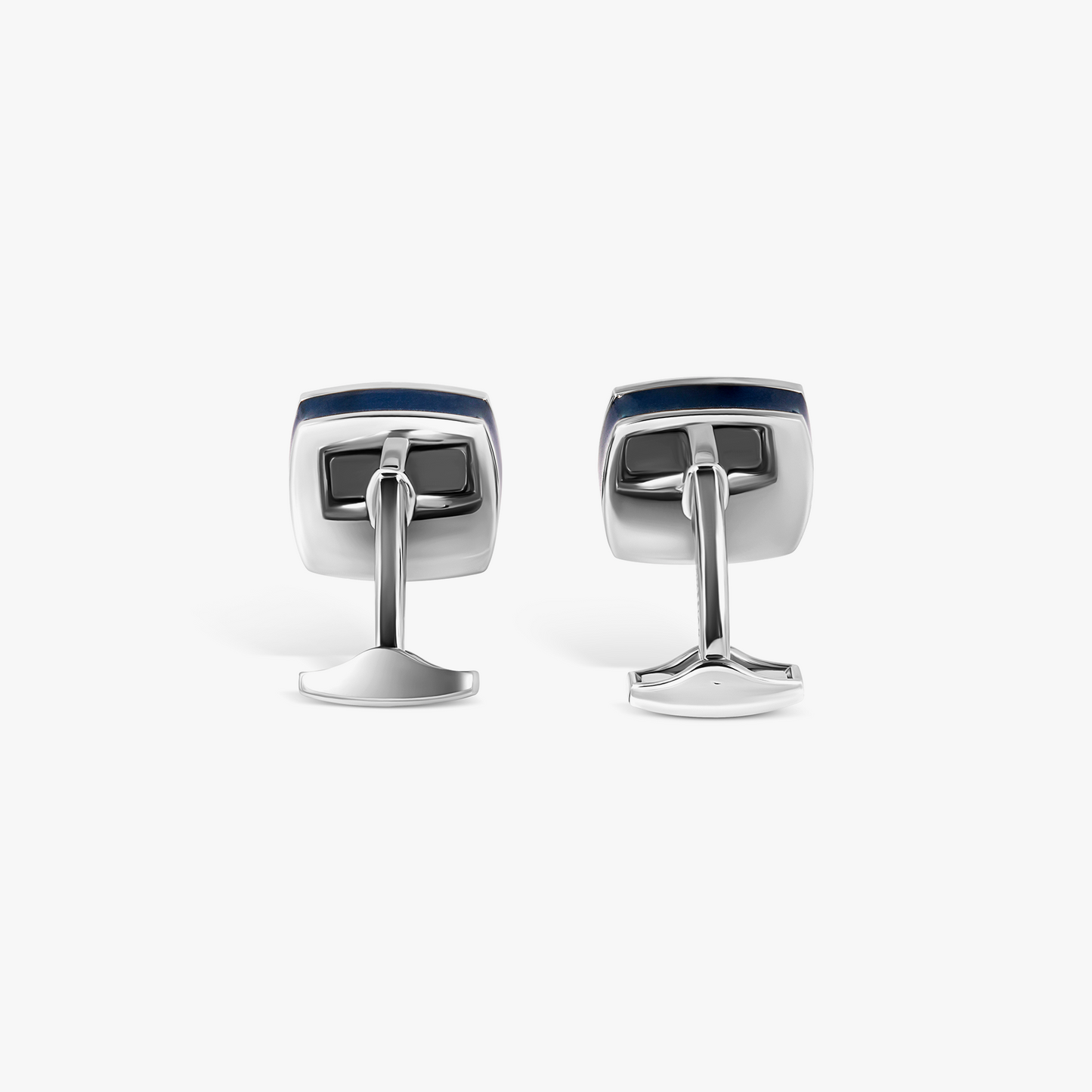 Sports Ice Cufflinks in Palladium & Blue Enamel