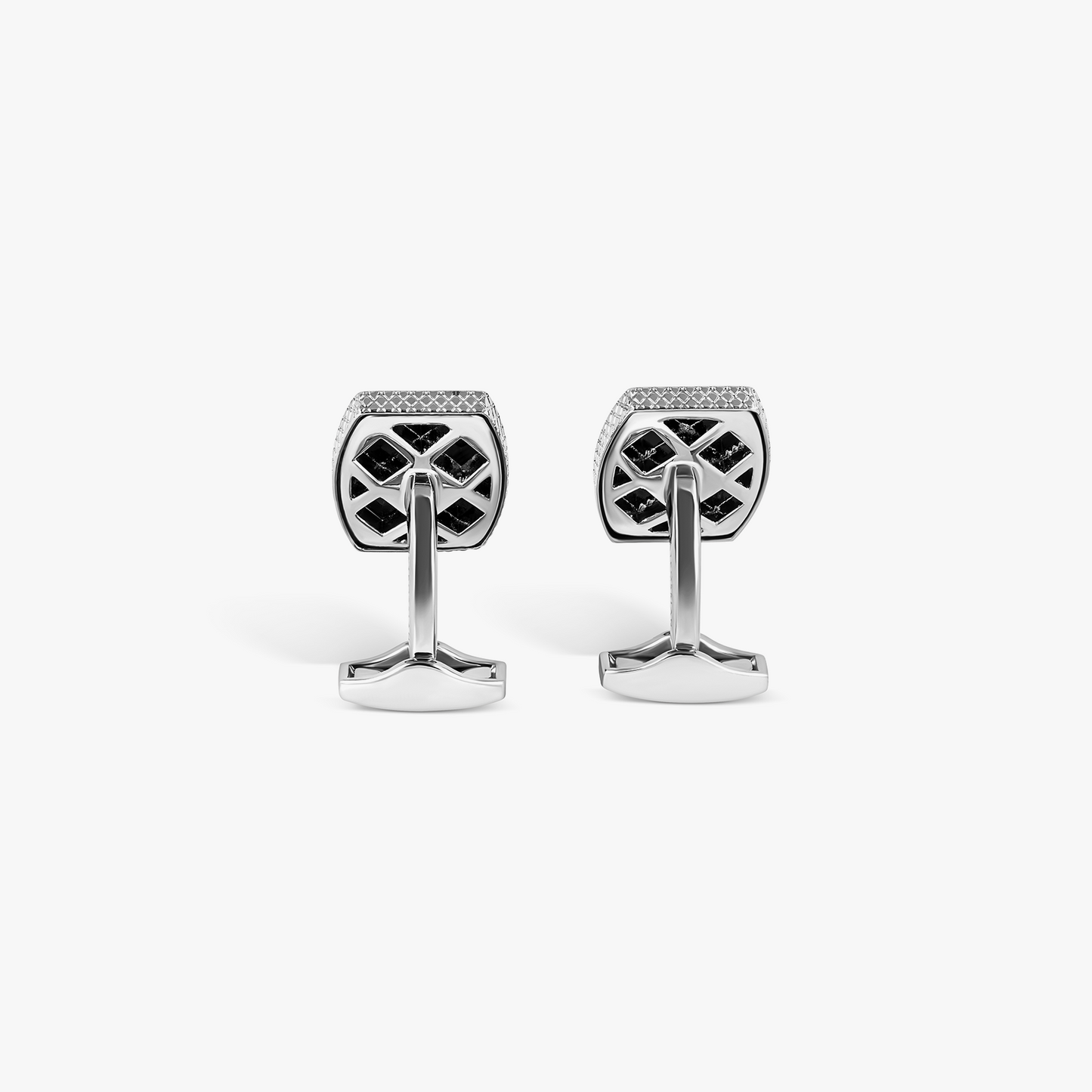 Ascot Cufflinks in Palladium & Onyx