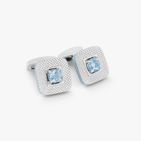 Refratto Cufflinks in Aquamarine