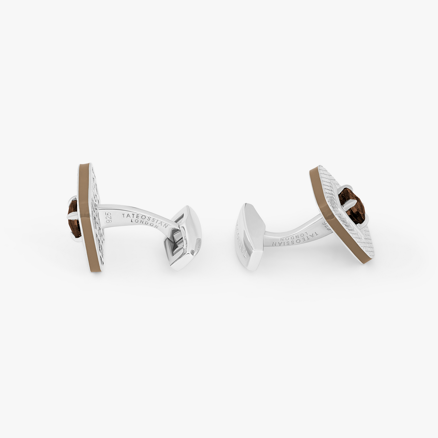 Refratto Cufflinks in Smokey Quartz