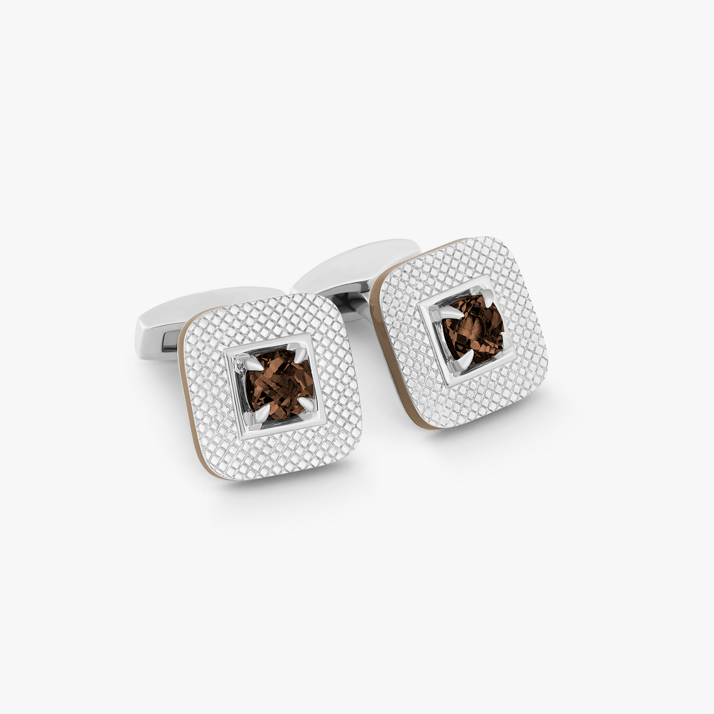 Refratto Cufflinks in Smokey Quartz