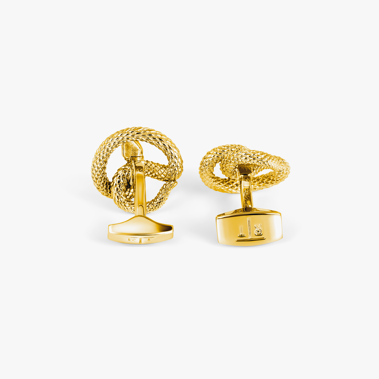 Viper Cufflinks in Yellow Gold Plated & Red Enamel