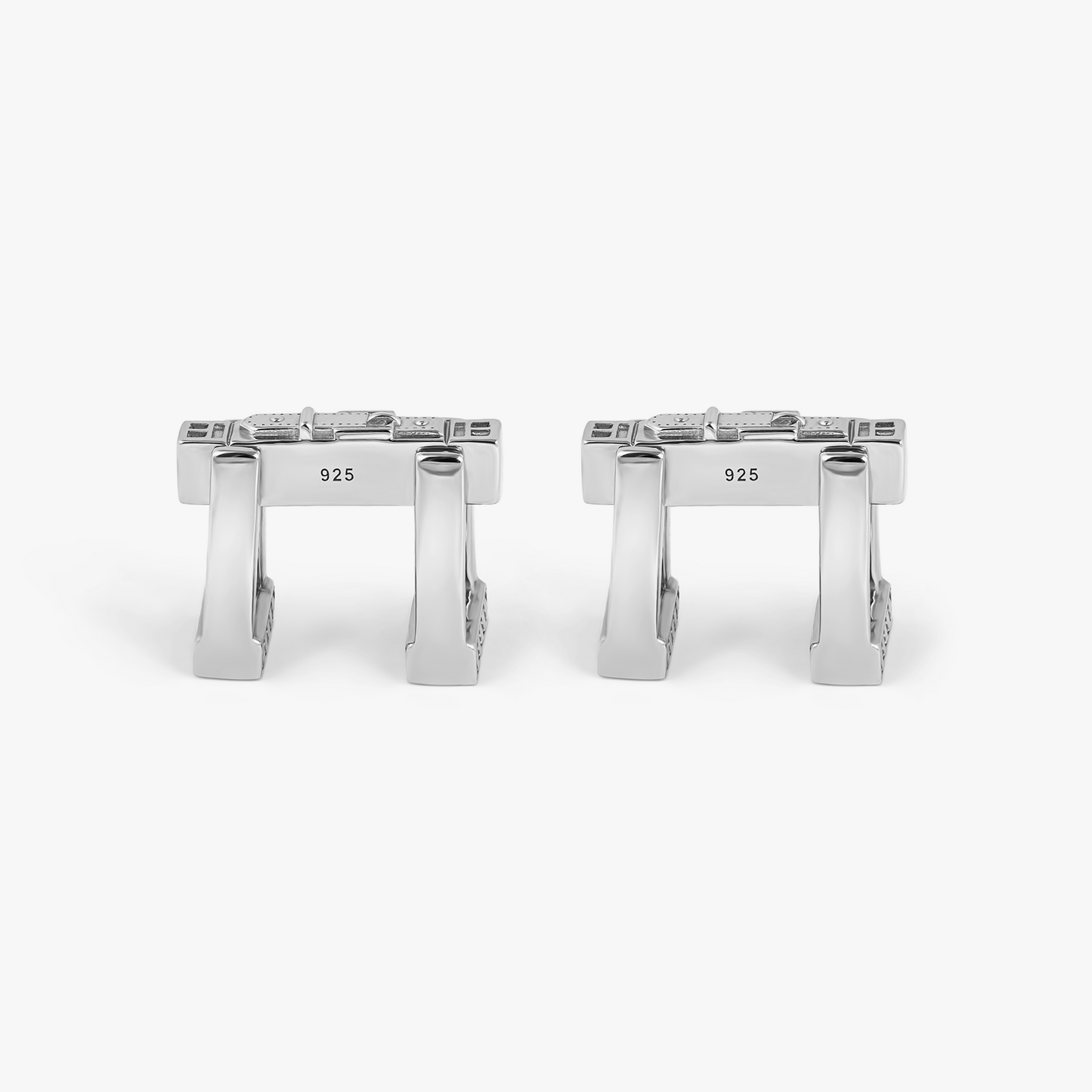 Ascot Cufflinks in Rhodium-Plated Silver