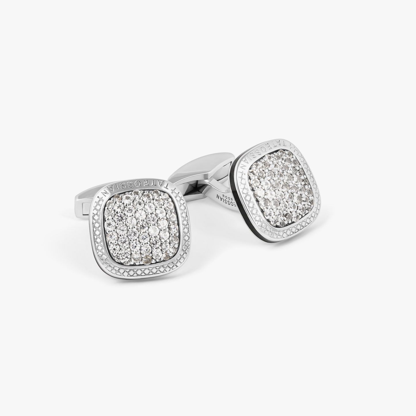 Signature Cufflinks in Rhodium & White Sapphire