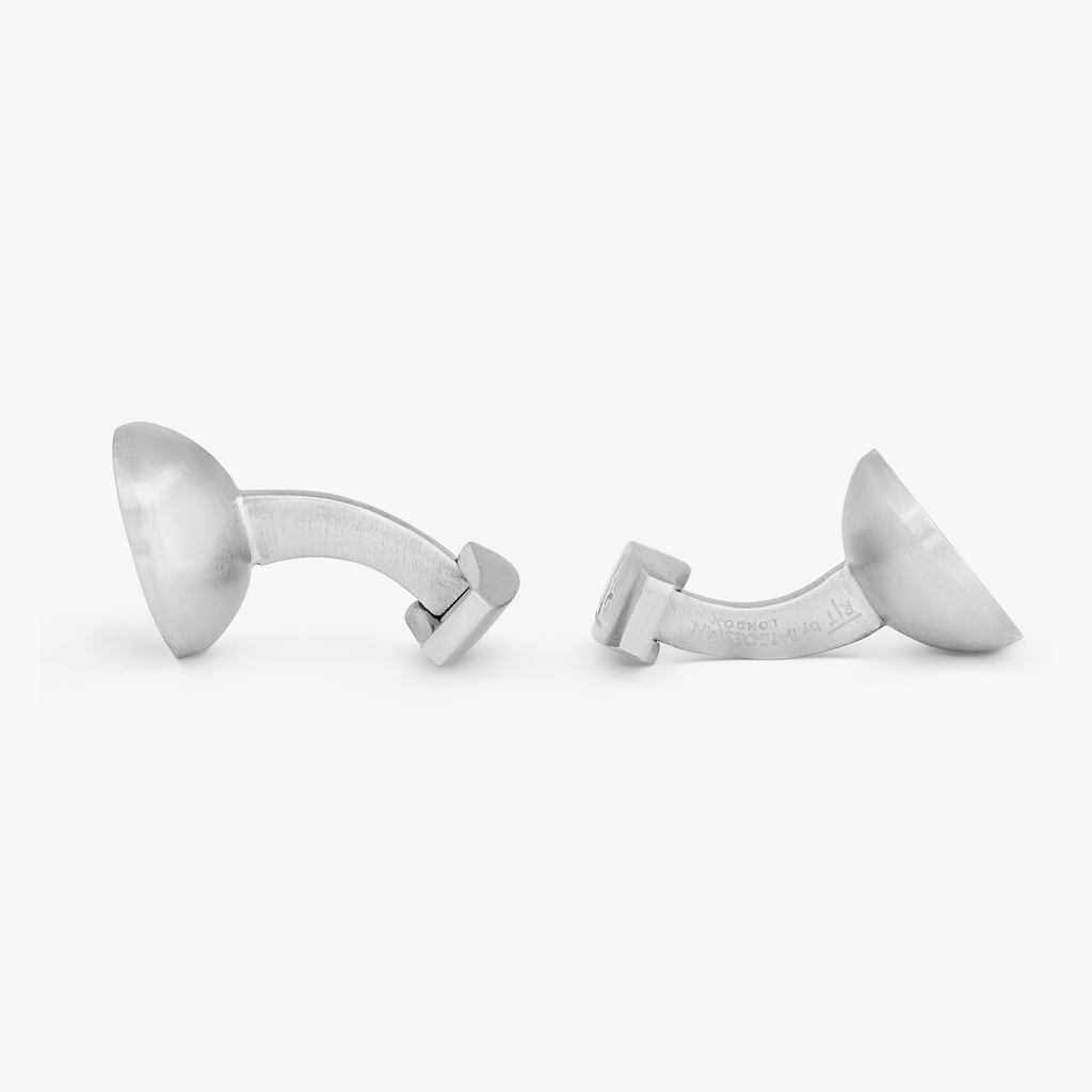 Starburst Bowl Cufflinks In Navy With Palladium Plated
