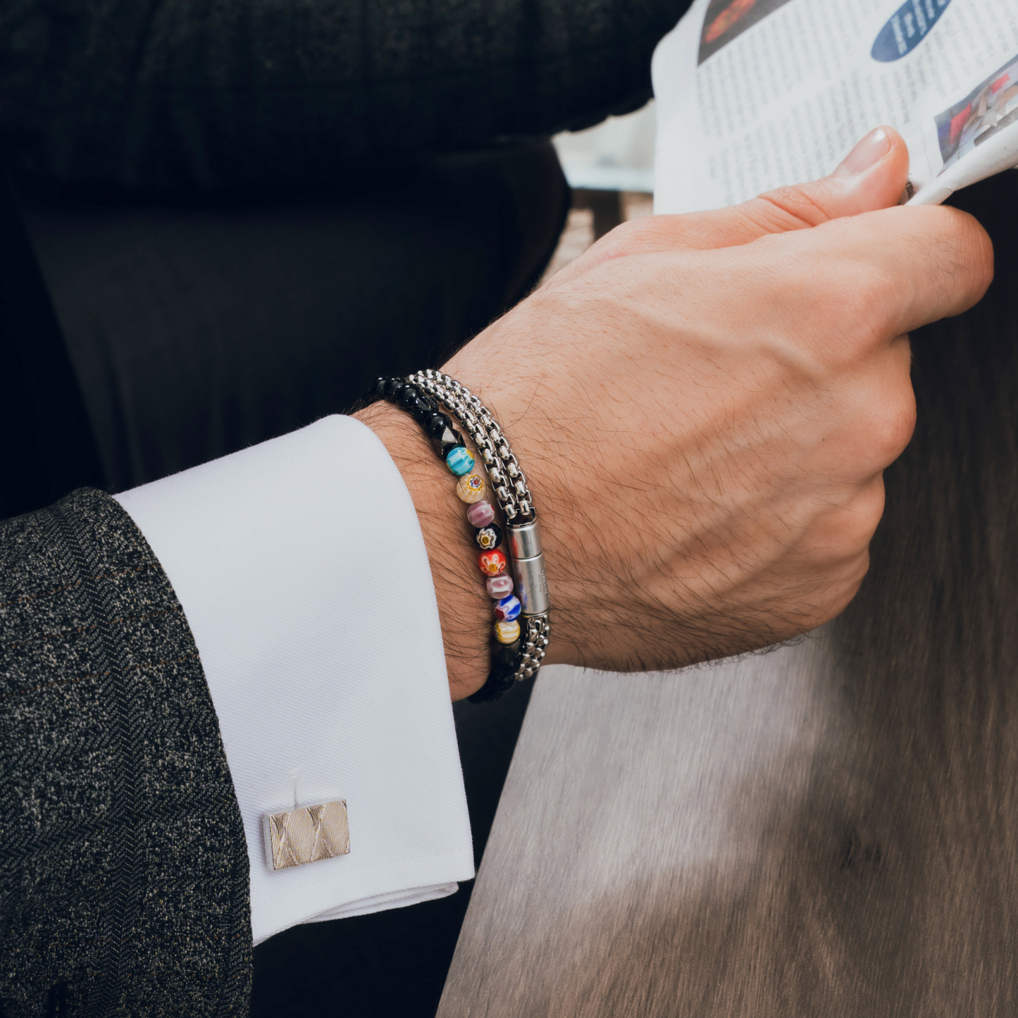 Silver Palladium Plated Zen Garden Cufflinks