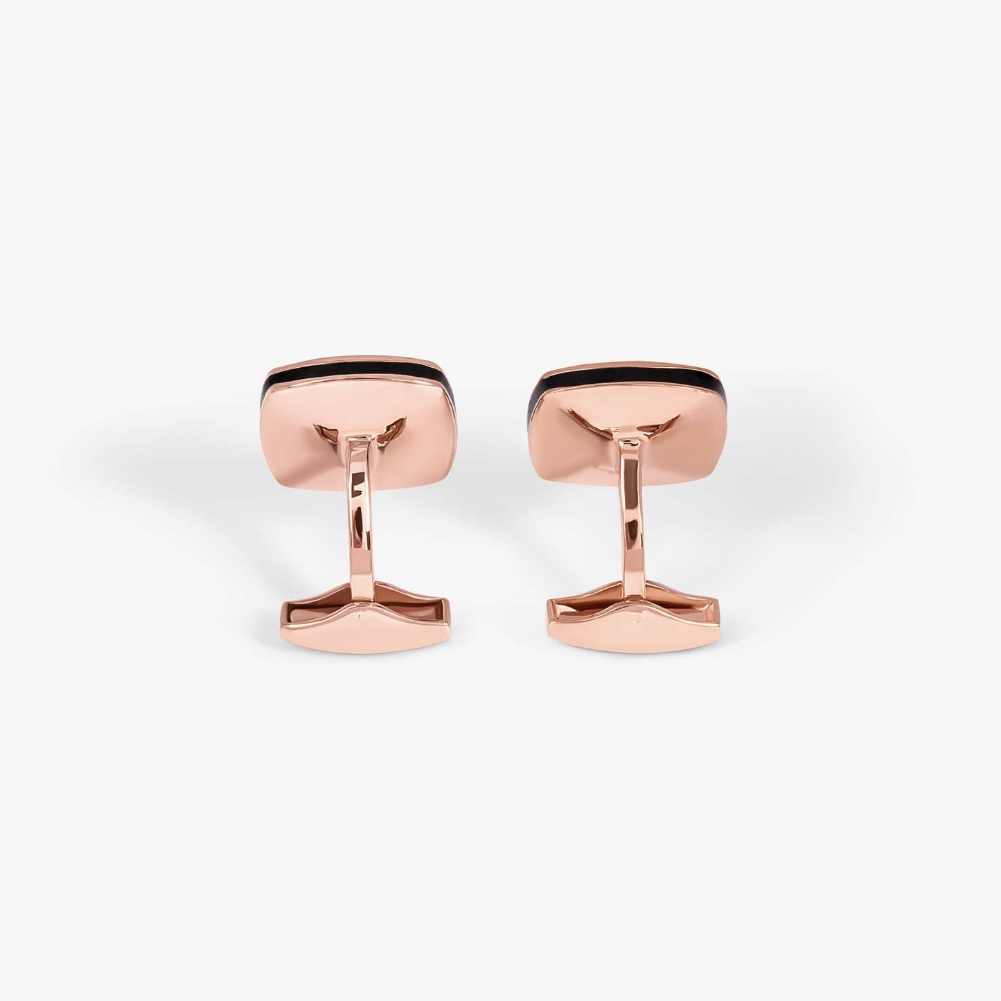 Onyx Signature Cushion cufflinks in rose gold plated sterling silver