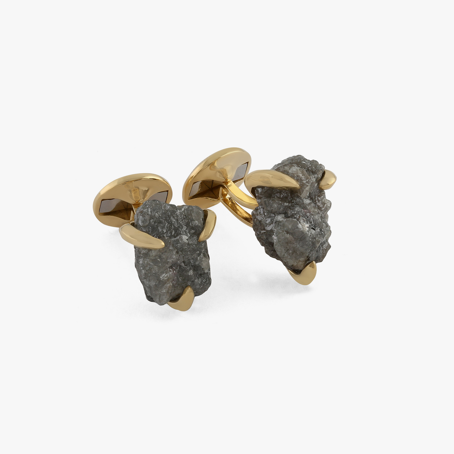 Diamond Claw Cufflinks In 18K Yellow Gold - 35.50Ct