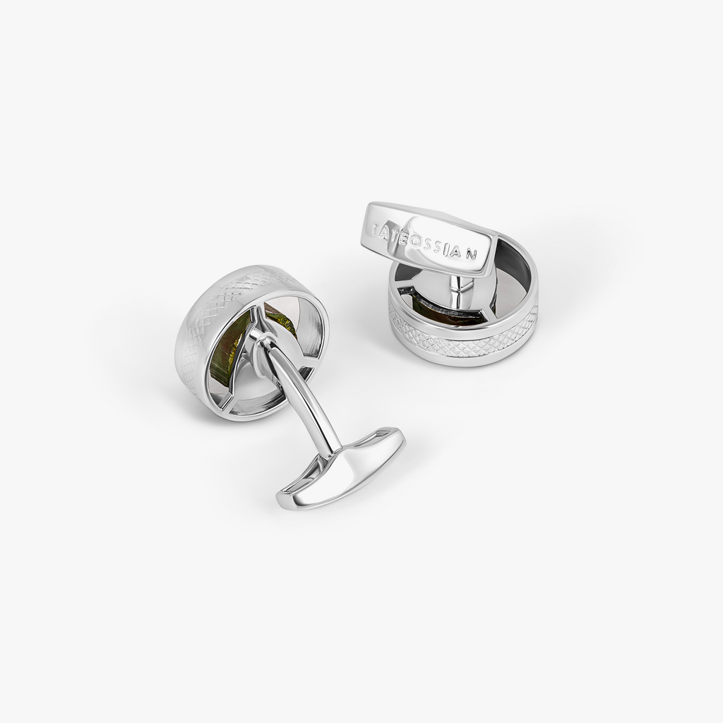 Watermelon Tourmaline Silver Cufflinks - Limited Edition