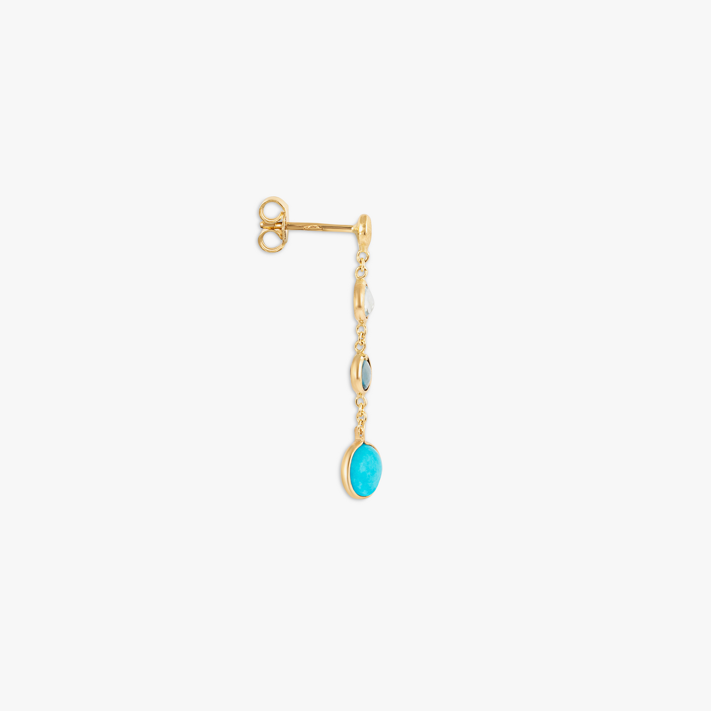 Isfahan Earrings In 14K Yellow Gold With Topaz & Turquoise