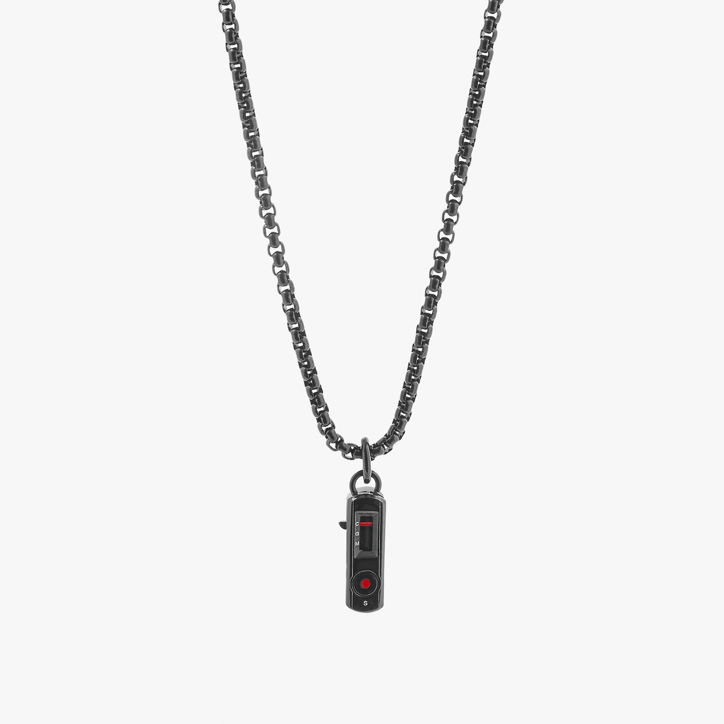 Black IP steel Antibody necklace