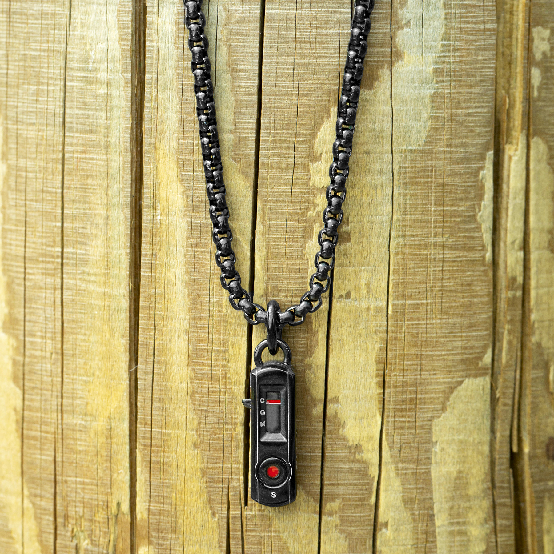 Black IP steel Antibody necklace