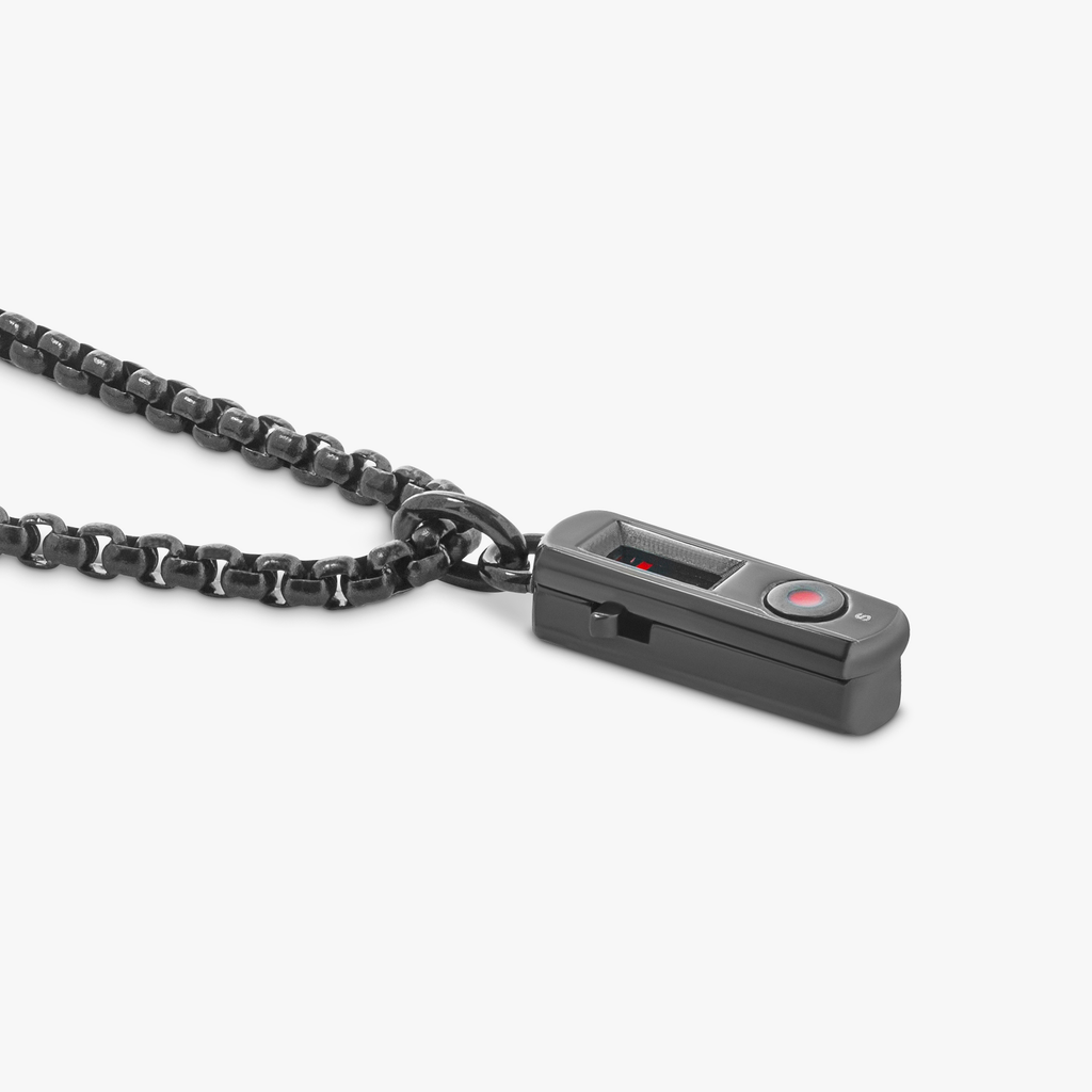 Black IP steel Antibody necklace