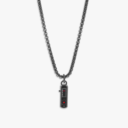 Black IP steel Antibody necklace