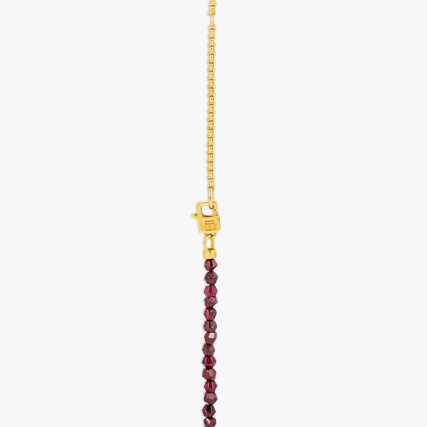 Ipanema Cross Necklace in Silver with Garnet