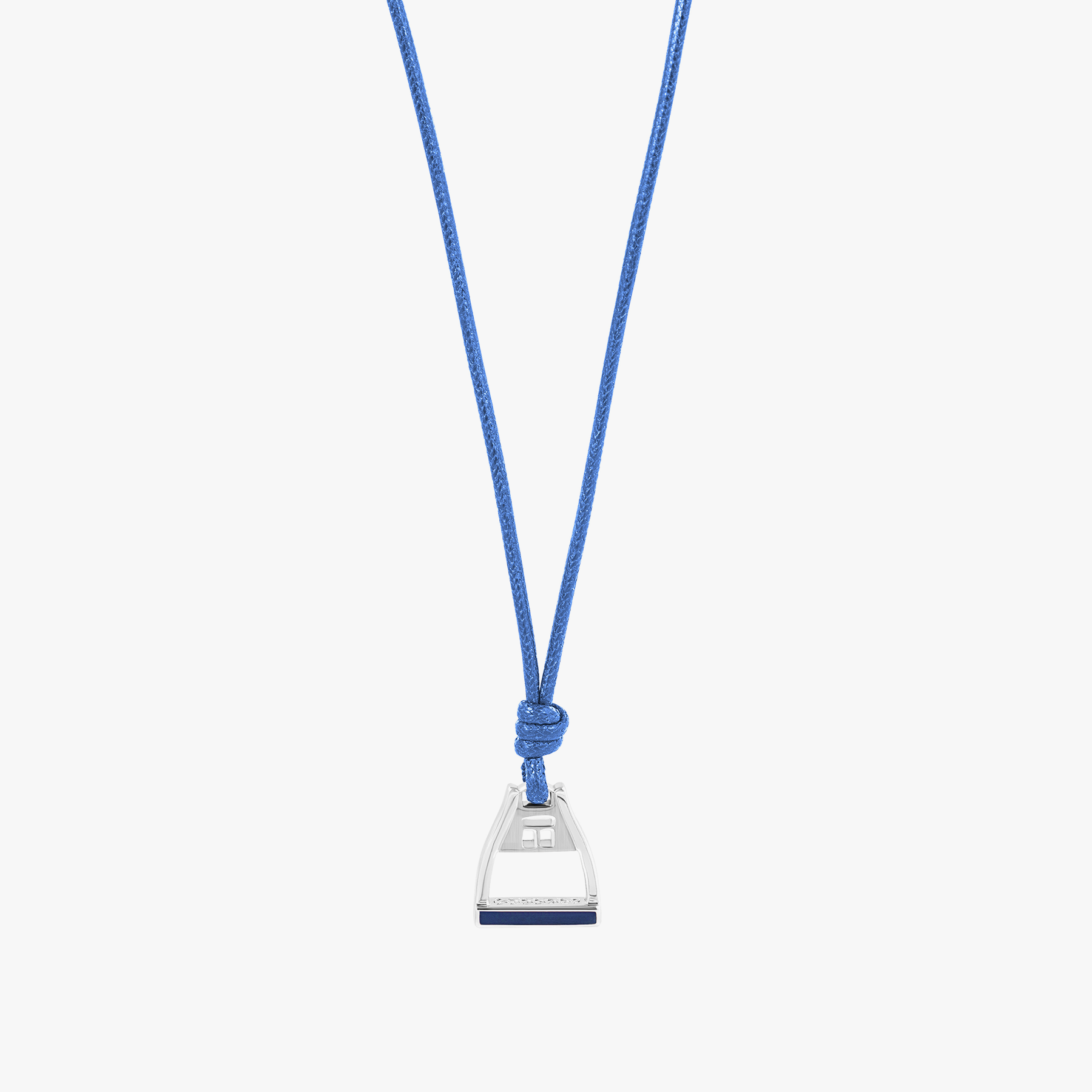 Ascot Necklace In Silver & Blue Enamel
