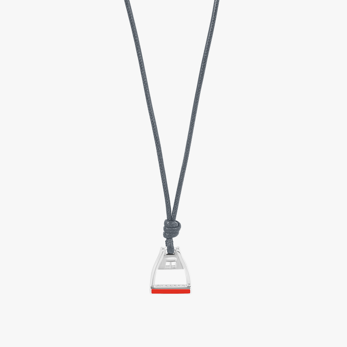 Ascot Necklace In Silver & Red Enamel