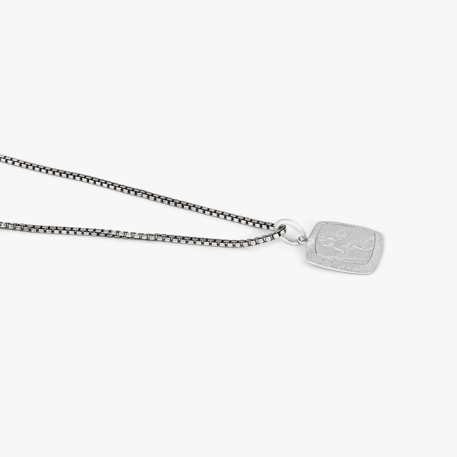 Tateossian St. Christopher Necklace In Rhodium Plated Silver