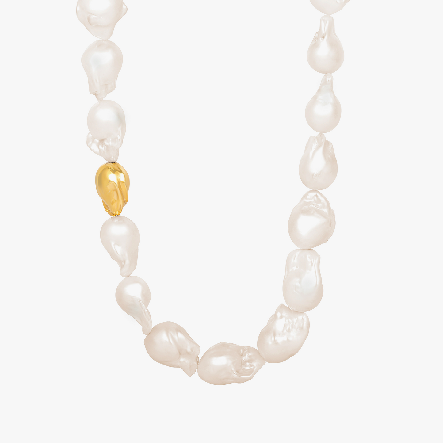 Medici Necklace with Yellow Gold Plating and White Pearl