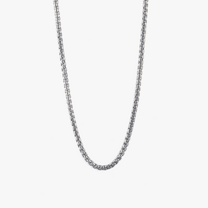 Classic Box Chain Necklace In Sterling Silver