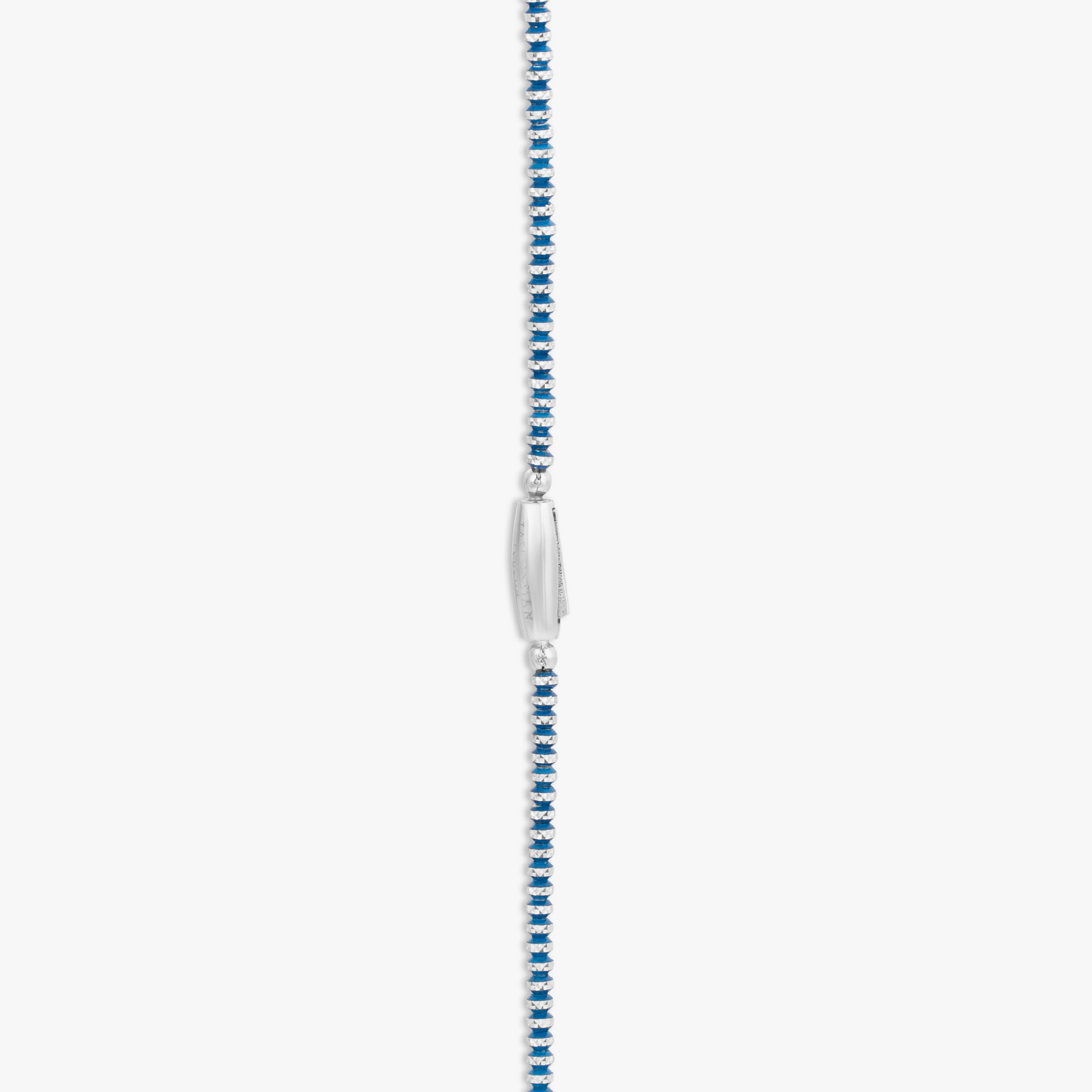 Prism Necklace with Galvanic Plated Silver Beads in Blue