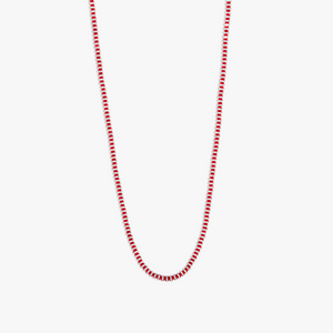 Prism Necklace with Galvanic Plated Silver Beads in Red