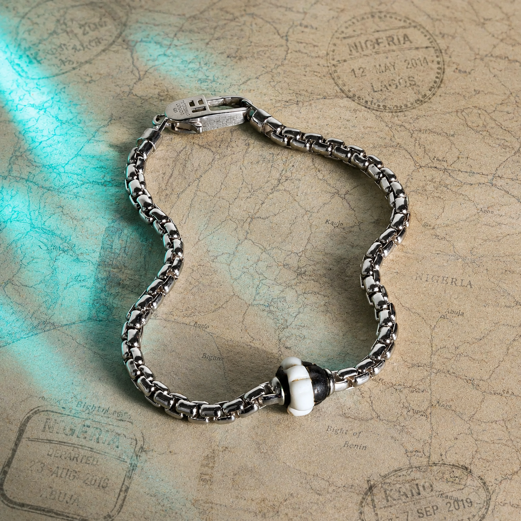 Nigerian Dog Tooth Chain Bracelet in Sterling Silver(Limited Edition)