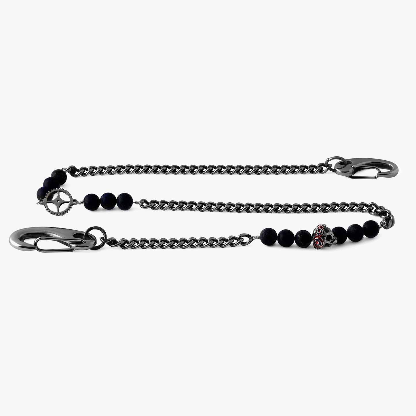 Gothic Rose Skull trouser chain in black