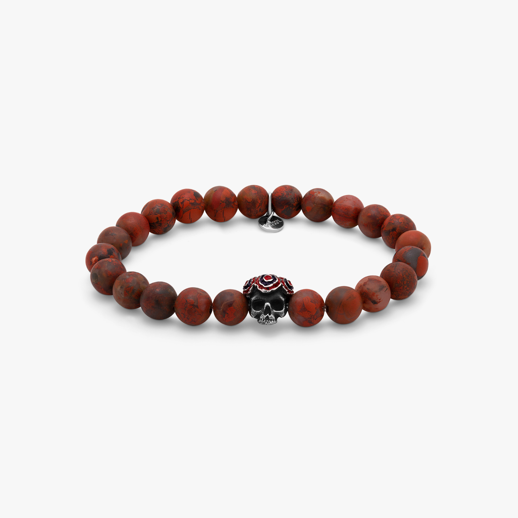 Skull Gear with Semi Precious Stone Bracelet - Frosted Rainbow