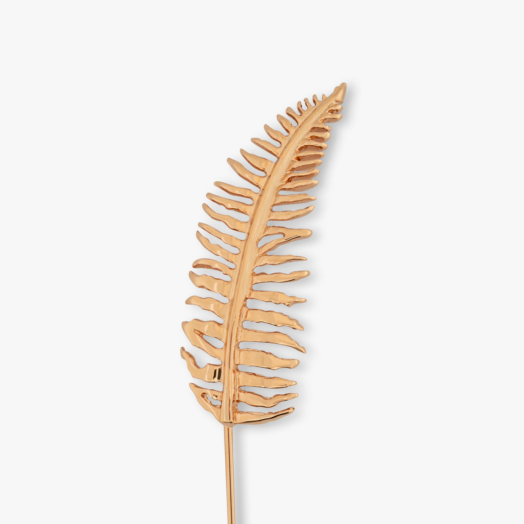 Fern Lapel Pin In Rose Gold Plated