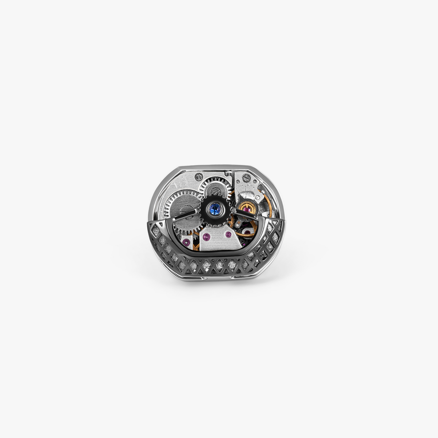 Tonneau Skeleton Pin In Rhodium Silver (Limited Edition)