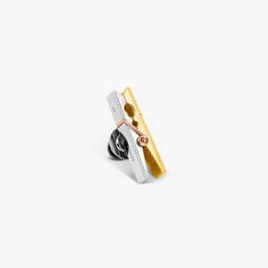 Mayfair Peg Pin In Rhodium Plated Silver and Yellow-Gold