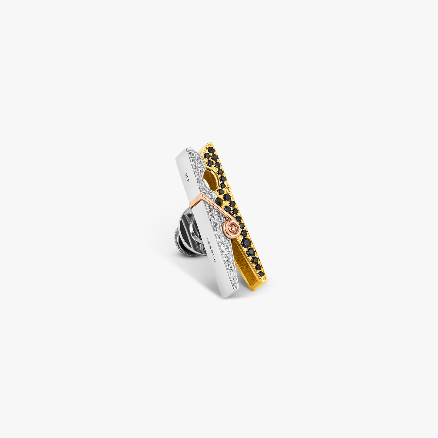 Mayfair Peg Pin With Black Spinel & White Sapphire