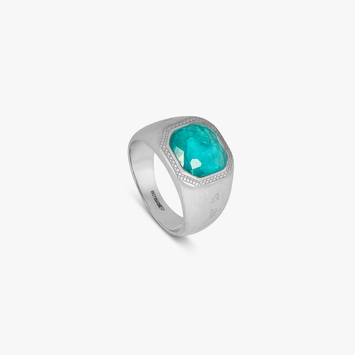 Apatite Signet ring sterling